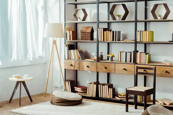  مدل کتابخانه برای پذیرایی + بهترین دکور،ایده و طرح کتابخانه برای پذیرایی