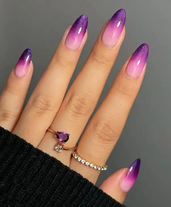 مدل ناخن امبره بنفش + مدل ناخن امبره بنفش و دستانی اغواگر و زیبا