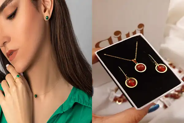 مدل نیم ست با سنگ + ارائه نیم‌ست‌هایی با سنگ وسبک‌های ایده آل،مختلف و خیره کننده