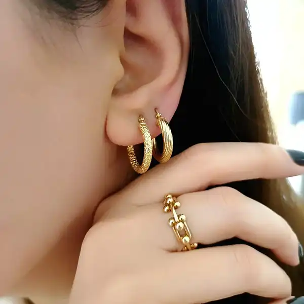 مدل گوشواره حلقه ای جدید + زیبا ترین مدل گوشواره حلقه ای جدید مناسب استایل شما