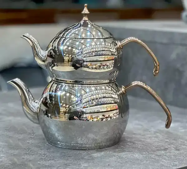 مدل های کتری قوری استیل + مدل کتری قوری استیل هم شیکه هم برای سرو چای روزمره یا مهمونی عالیه