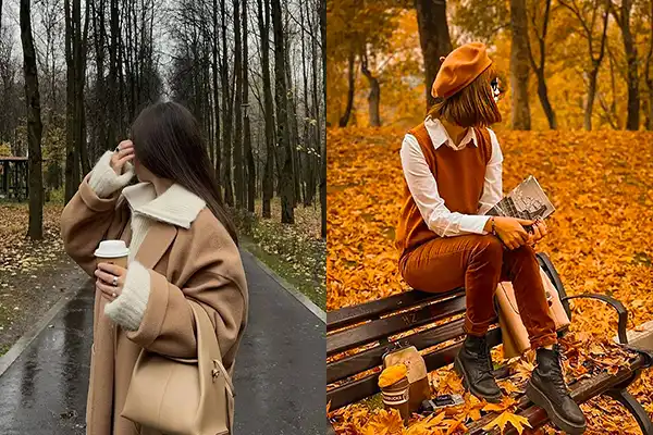 مدل عکس پاییزی دخترانه + ایده های مرموز و جذاب ژست عکس پاییزی دخترانه
