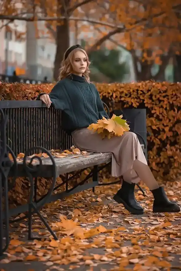 مدل عکس پاییزی دخترانه + ایده های مرموز و جذاب ژست عکس پاییزی دخترانه