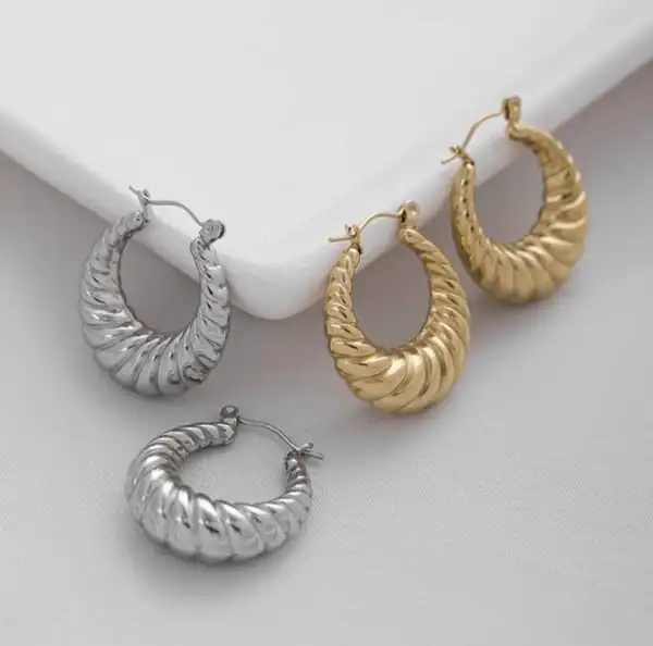 مدل گوشواره استیل رنگ ثابت + جدیدترین مدل های گوشواره استیل رنگ ثابت و شیک که حساسیت ایجاد نمی کند
