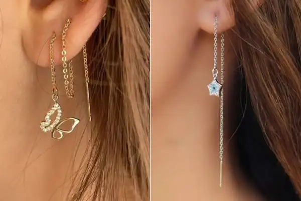 مدل گوشواره بخیه ای طلا + مدل گوشواره بخیه ای طلا برای استایل‌های اسپرت و خاص