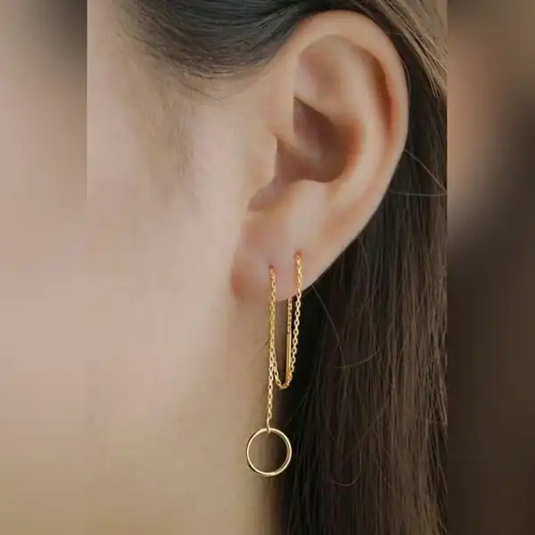 مدل گوشواره بخیه ای طلا + مدل گوشواره بخیه ای طلا برای استایل‌های اسپرت و خاص