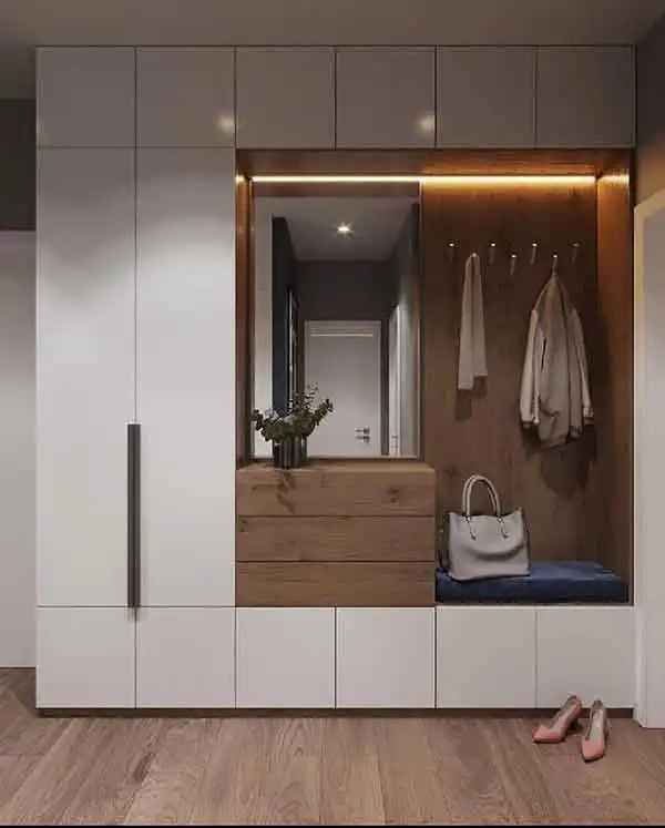 مدل جا کفشی با آینه + مدل جا کفشی با آینه و ایجاد فضای بزرگ‌تر و عمیق تر