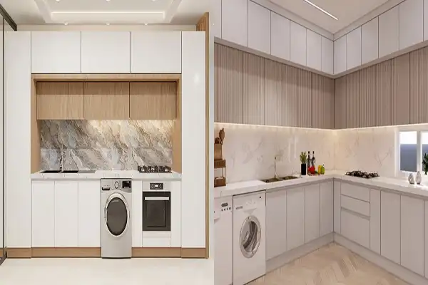 مدل کابینت پله ای سفید + مدل کابینت پله ای سفید سبکی مدرن و پویا و جذاب