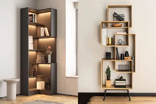 مدل کتابخانه برای اتاق + مدل کتابخانه برای اتاق و فضایی با حس نوستالژیک و رویایی