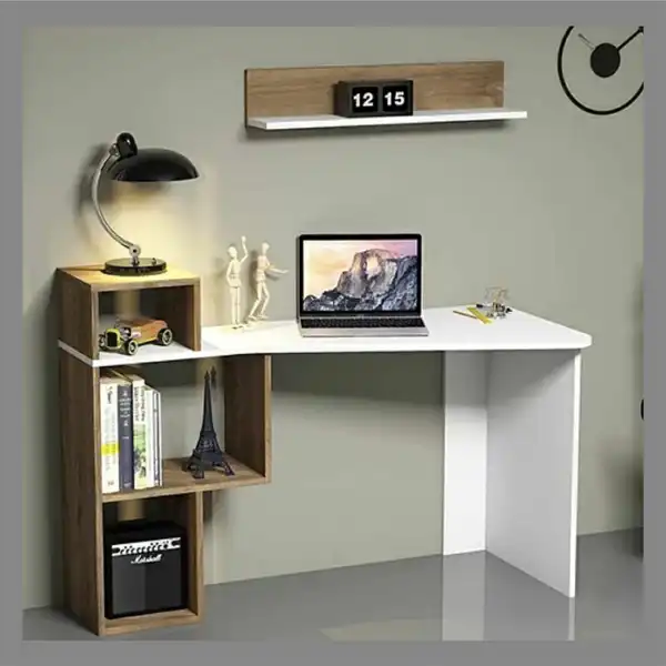مدل کتابخانه با میز تحریر + جلوه کاربردی فضای اتاق با مدل کتابخانه با میز تحریر