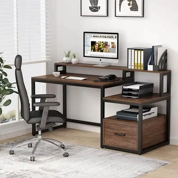مدل کتابخانه با میز تحریر + جلوه کاربردی فضای اتاق با مدل کتابخانه با میز تحریر