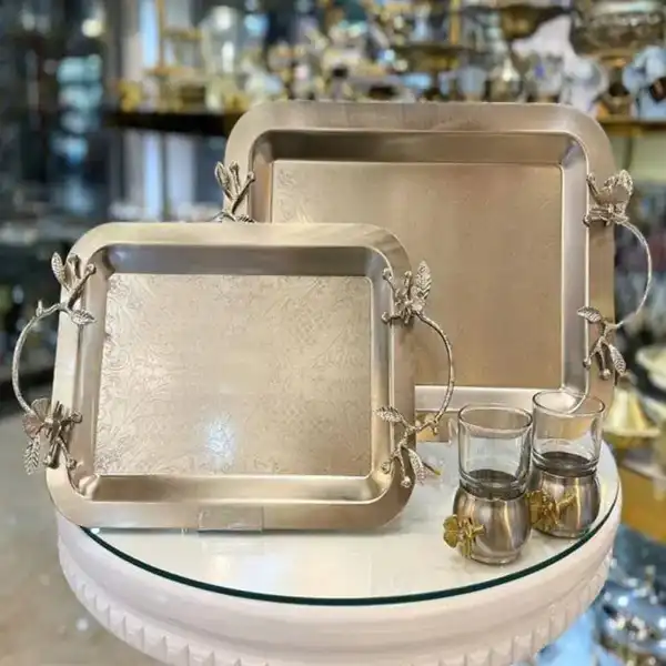 مدل سینی استیل گرد + مدل سینی استیل گرد مناسب پذیرایی دلپذیر و باب میل