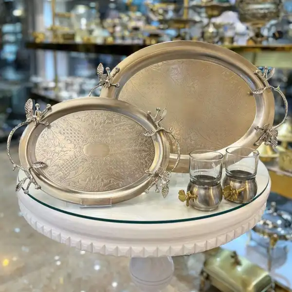 مدل سینی استیل گرد + مدل سینی استیل گرد مناسب پذیرایی دلپذیر و باب میل