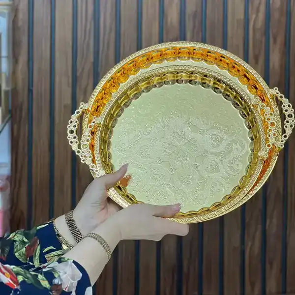 مدل سینی استیل گرد + مدل سینی استیل گرد مناسب پذیرایی دلپذیر و باب میل