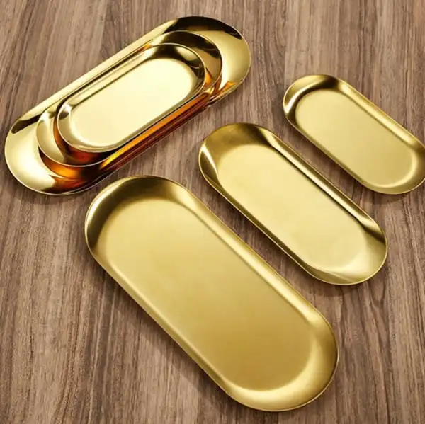 مدل سینی استیل طلایی + پذیرایی منحصربفرد و لوکس با مدل سینی استیل طلایی
