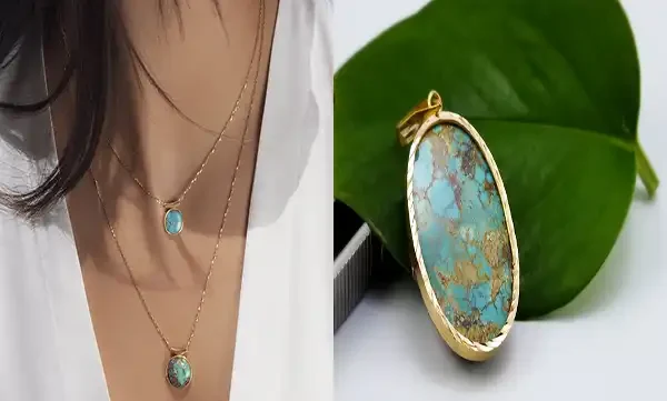 مدل سرویس طلا با نگین فیروزه + شکوه و جذابیت در مدل سرویس طلا با نگین فیروزه