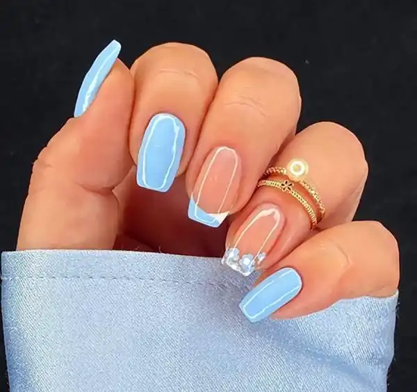ناخن امبره سفید ابی + ناخن امبره سفید ابی ترند محبوب در دنیای زیبایی ناخن 